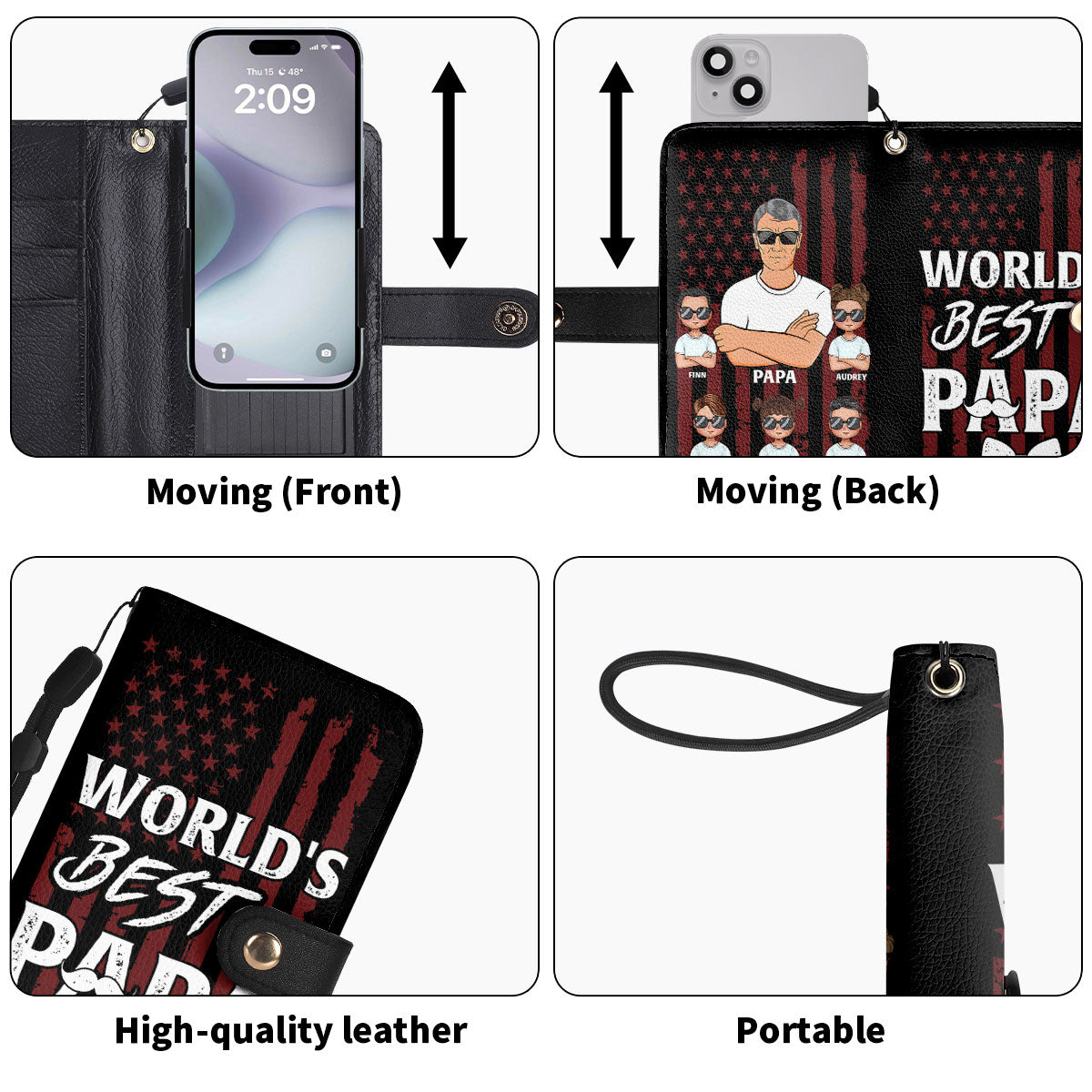 World's Best Papa - Personalized Wallet Case SBWACLN1154D