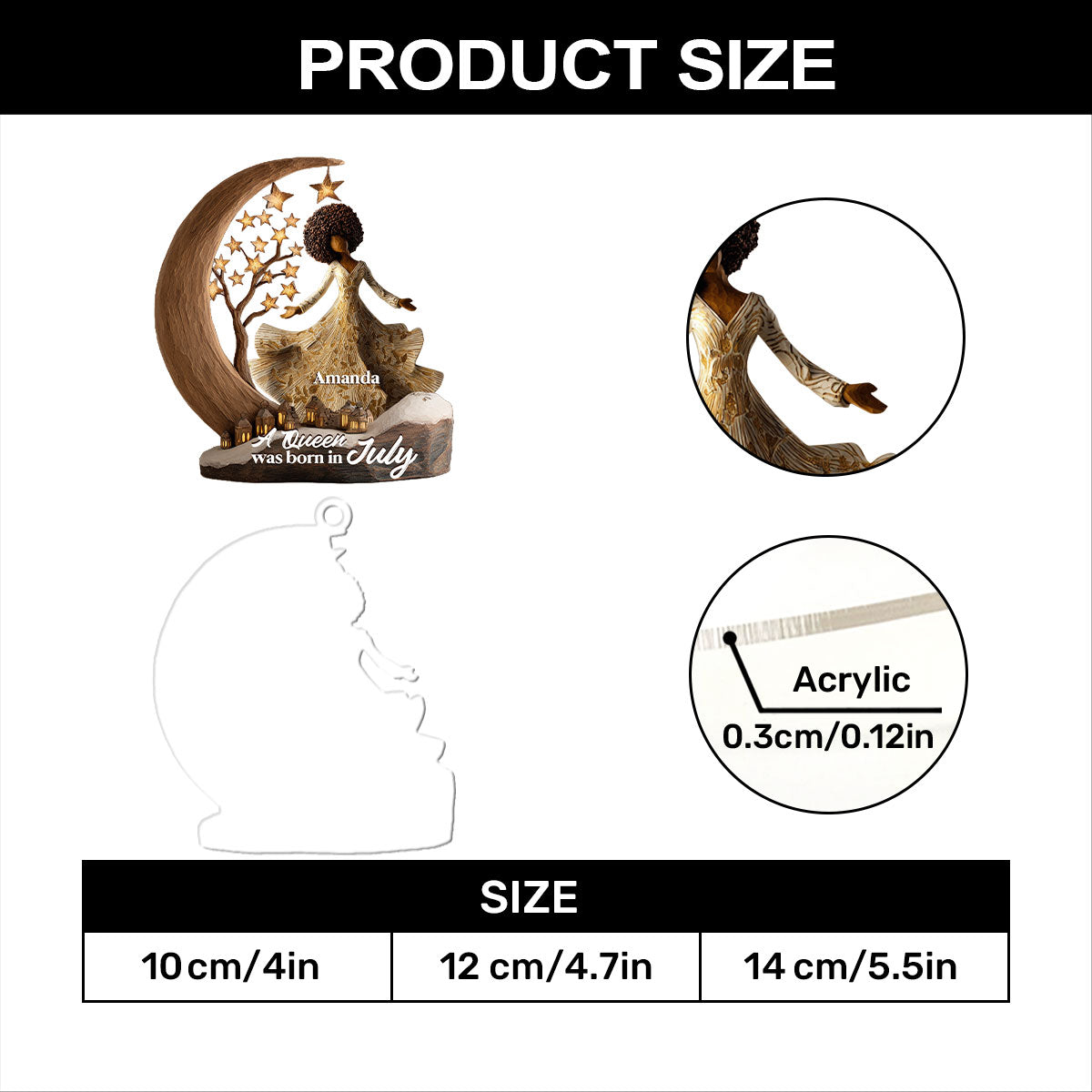 A Beautiful Queen - Personalized 1-Layer Acrylic Ornament