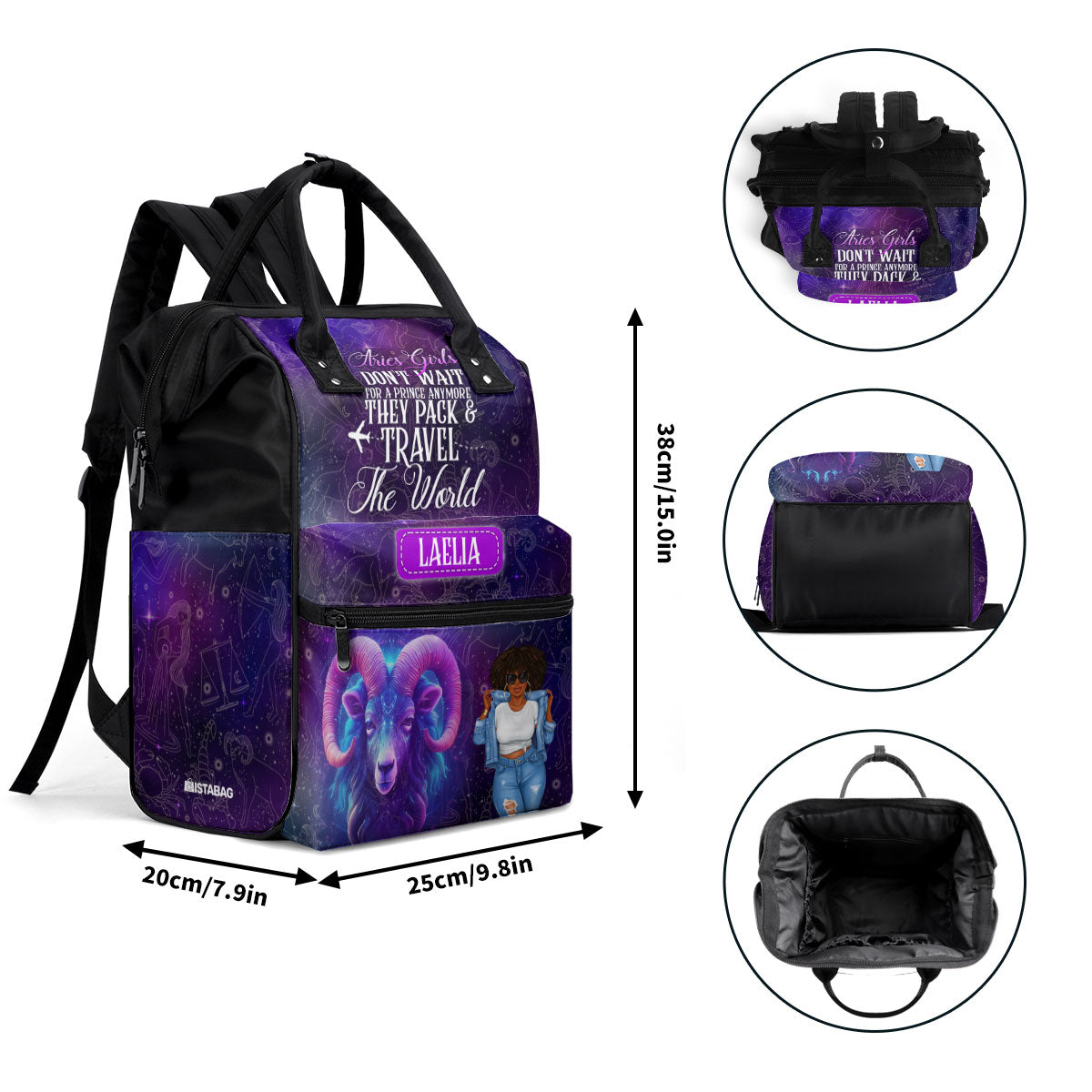 Zodiac Girls Don't Wait For A Prince Anymore - Personalized Duckbilled Backpack SBDBPLN1197L