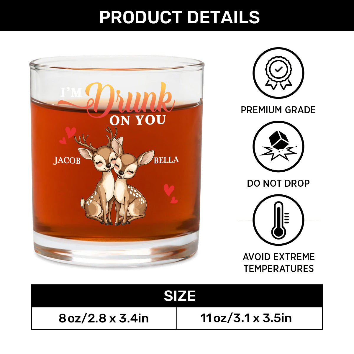 I'm Drunk On You - Personalized Round Whiskey Glass