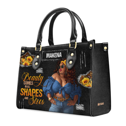 Beauty Comes In All Shapes And Sizes - Personalized Leather Handbag SBLHBLM825M