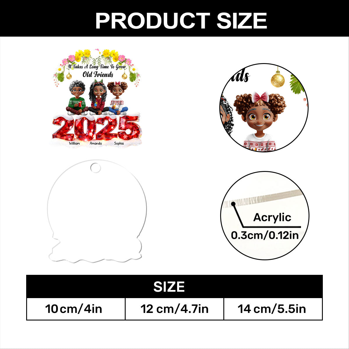 It Takes A Long Time To Grow Old Friends - Personalized 1-Layer Acrylic Ornament