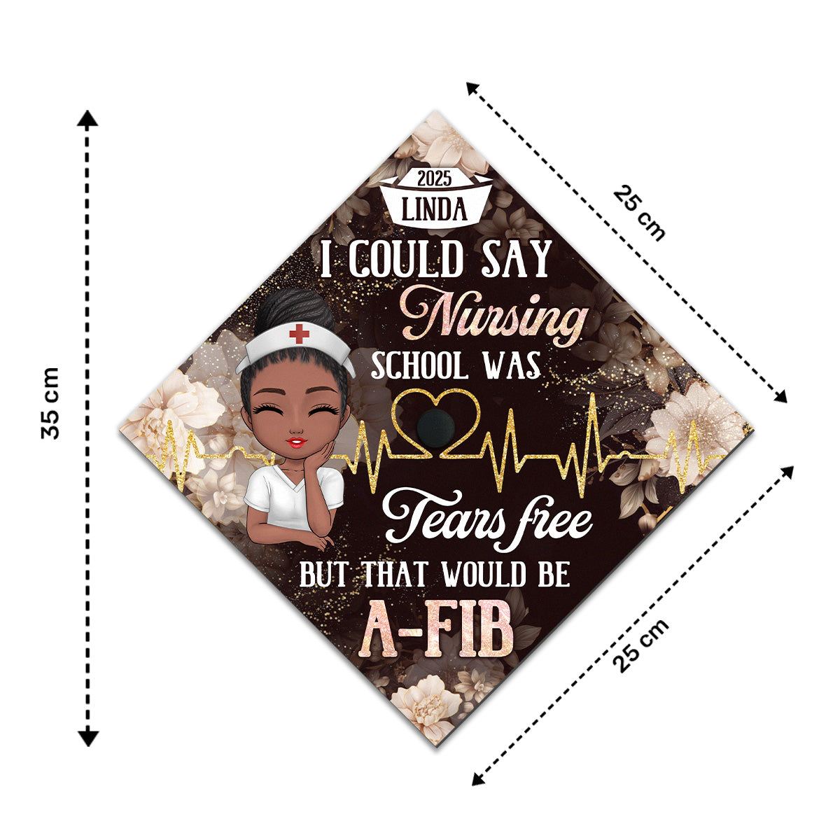 Nursing School Was Tears Free - Personalized Graduation Cap Topper