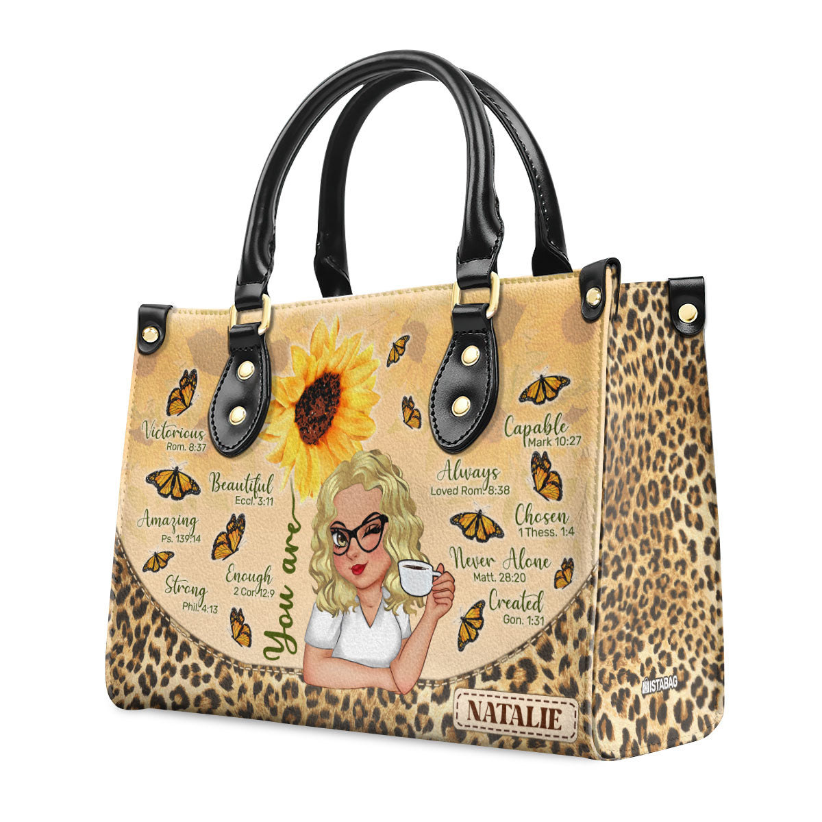 You Are Sunflower - Personalized Leather Handbag SBLHBLN1466L