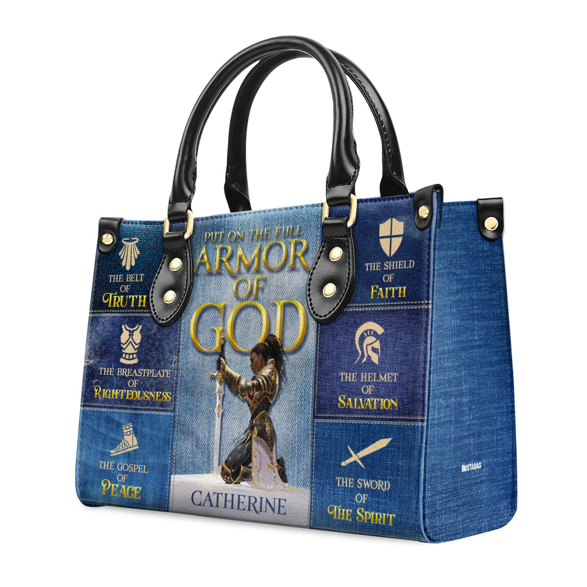 Put On The Full Armor Of God - Personalized Leather Handbag SBLHBHA49