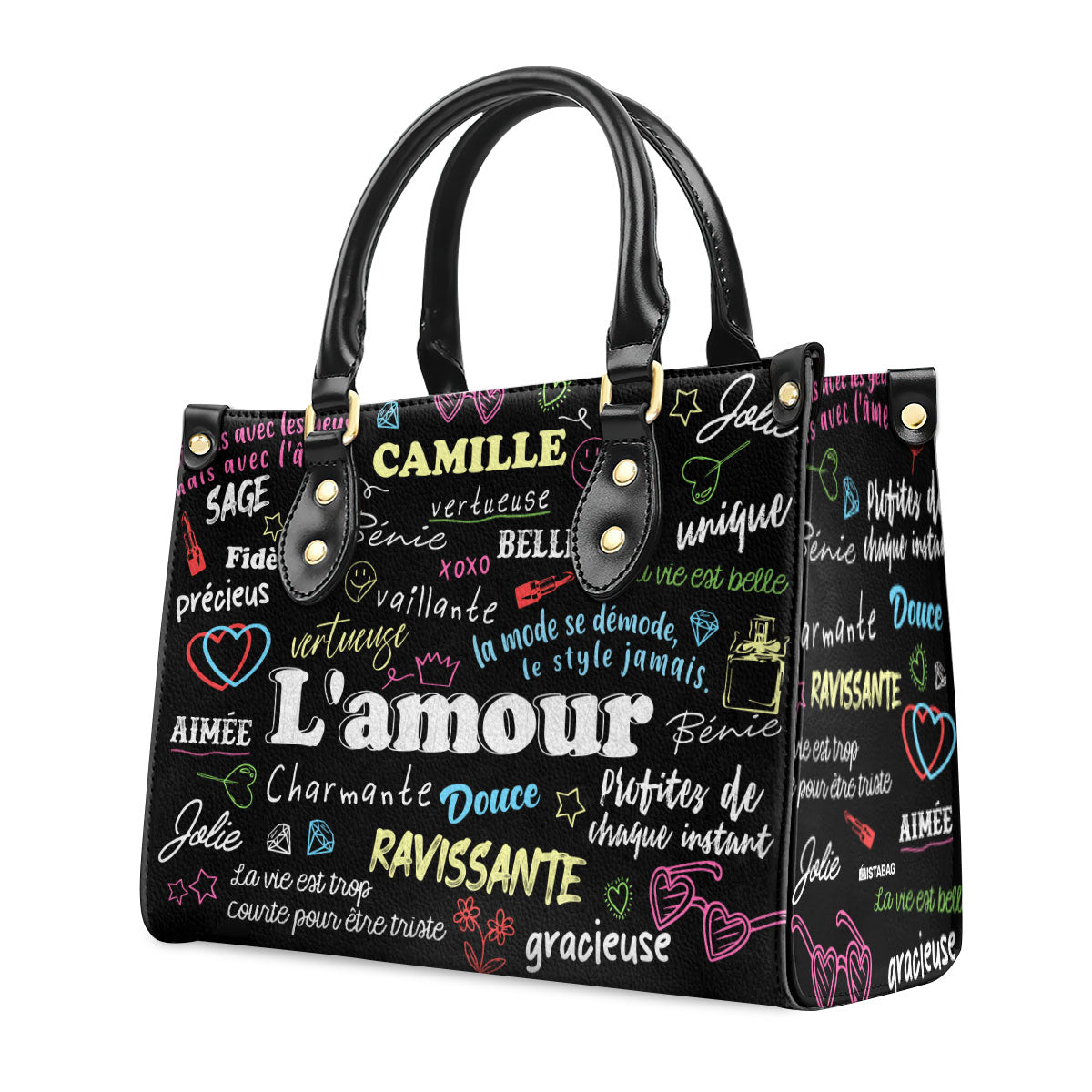 La Vie Est Belle - Personalized Leather Hand Bag SBLHBHA25