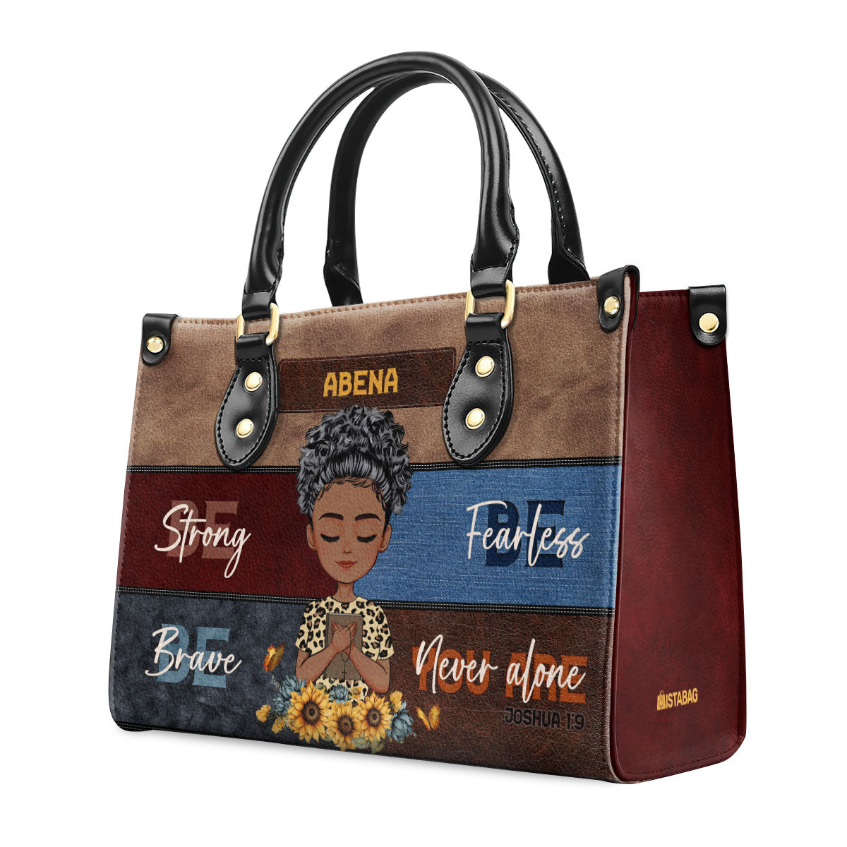 Be Strong Be Brave Be Fearless - Personalized Leather Handbag SBLHBLM1135L