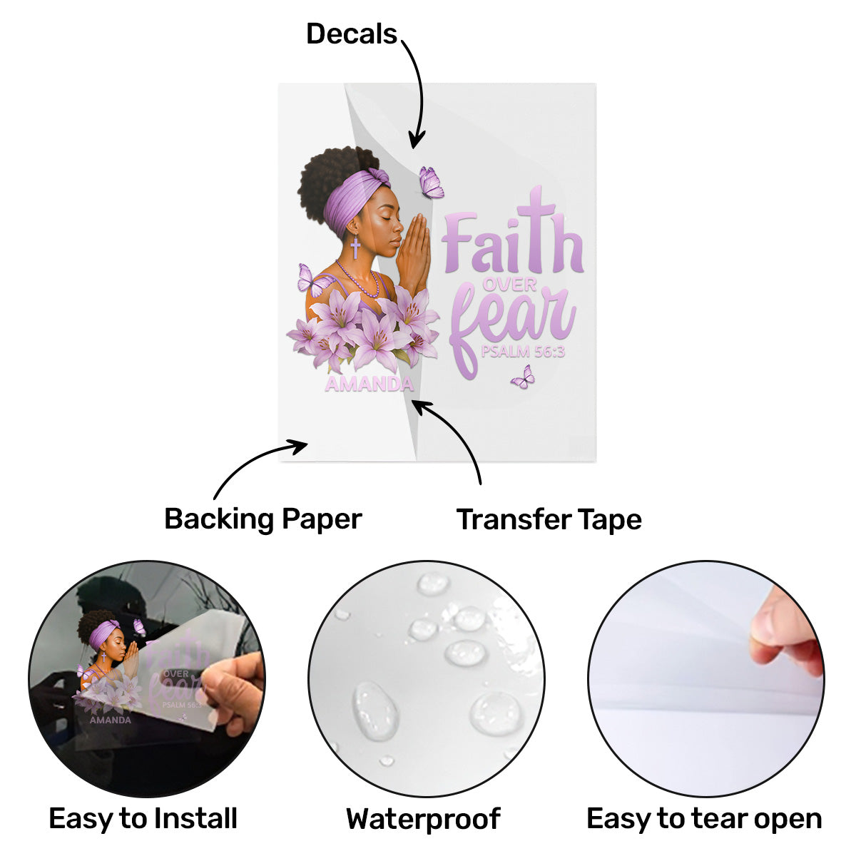Faith Over Fear - Personalized Sticker