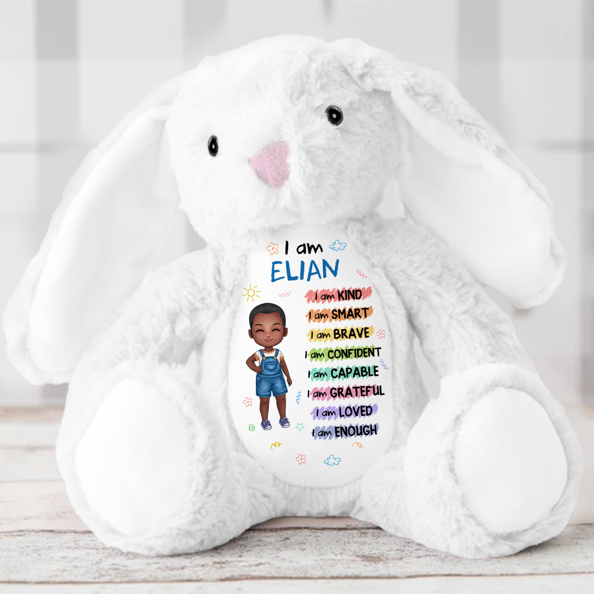 I Am - Personalized Stuffed Bunny