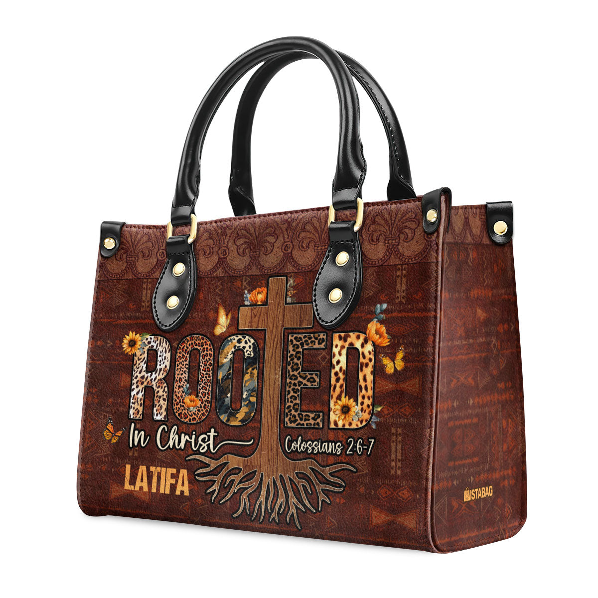 Rooted In Christ - Personalized Leather Handbag SBLHBLM1465TA