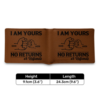 We Are Yours No Returns Or Refunds - Personalized Leather Folded Wallet