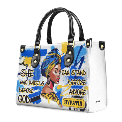 She Who Kneels Before God - Personalized Leather Handbag SBLHBLN1869TA