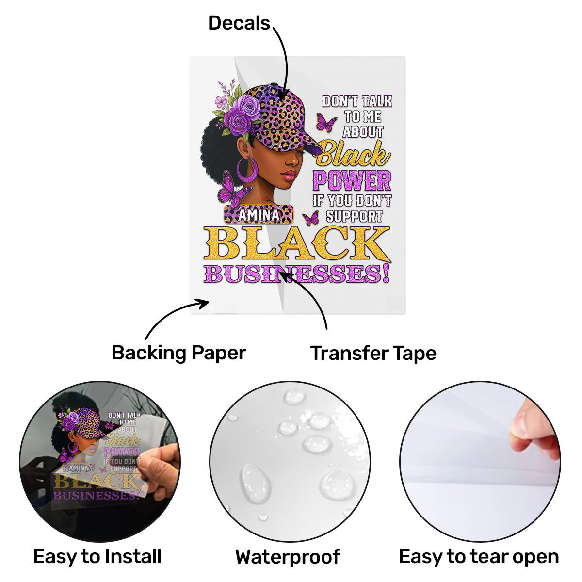 Don't Talk To Me About Black Power - Personalized Sticker