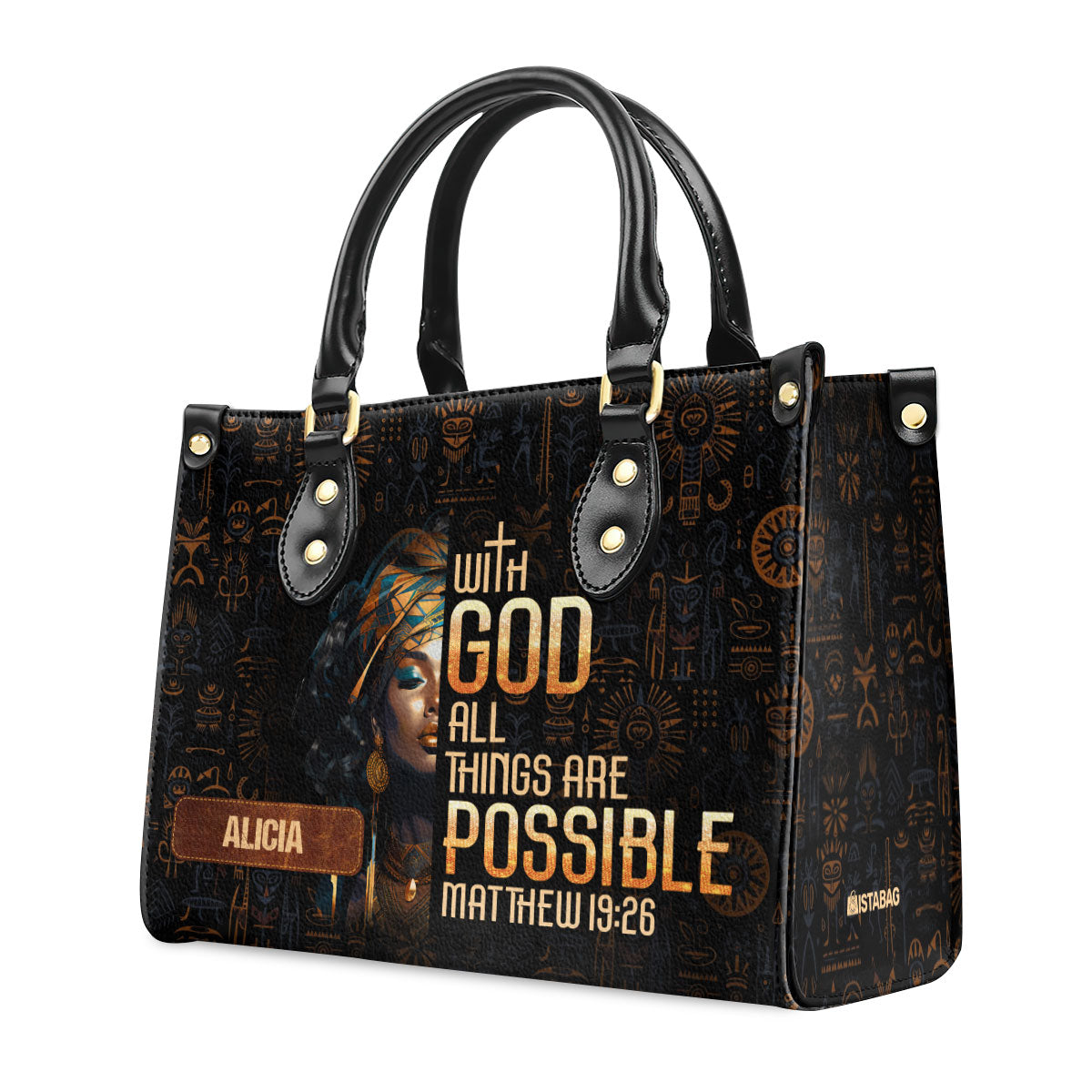 With God All Things Are Possible - Personalized Leather Handbag SBLHBLM1095TA