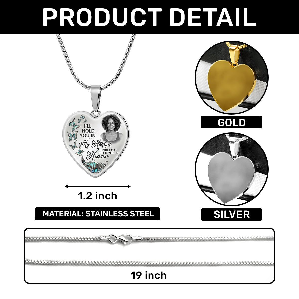 I’ll Hold You In My Heart Until I Can Hold You In Heaven. - Personalized Heart Necklace