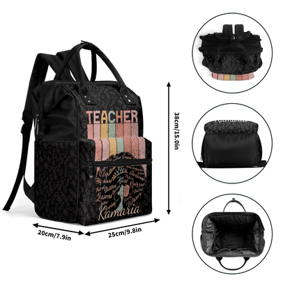 Teacher Black - Personalized Duckbilled Backpack SBDBPLM1694TA