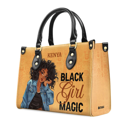 Black Girl Magic - Personalized Leather Handbag SBS01