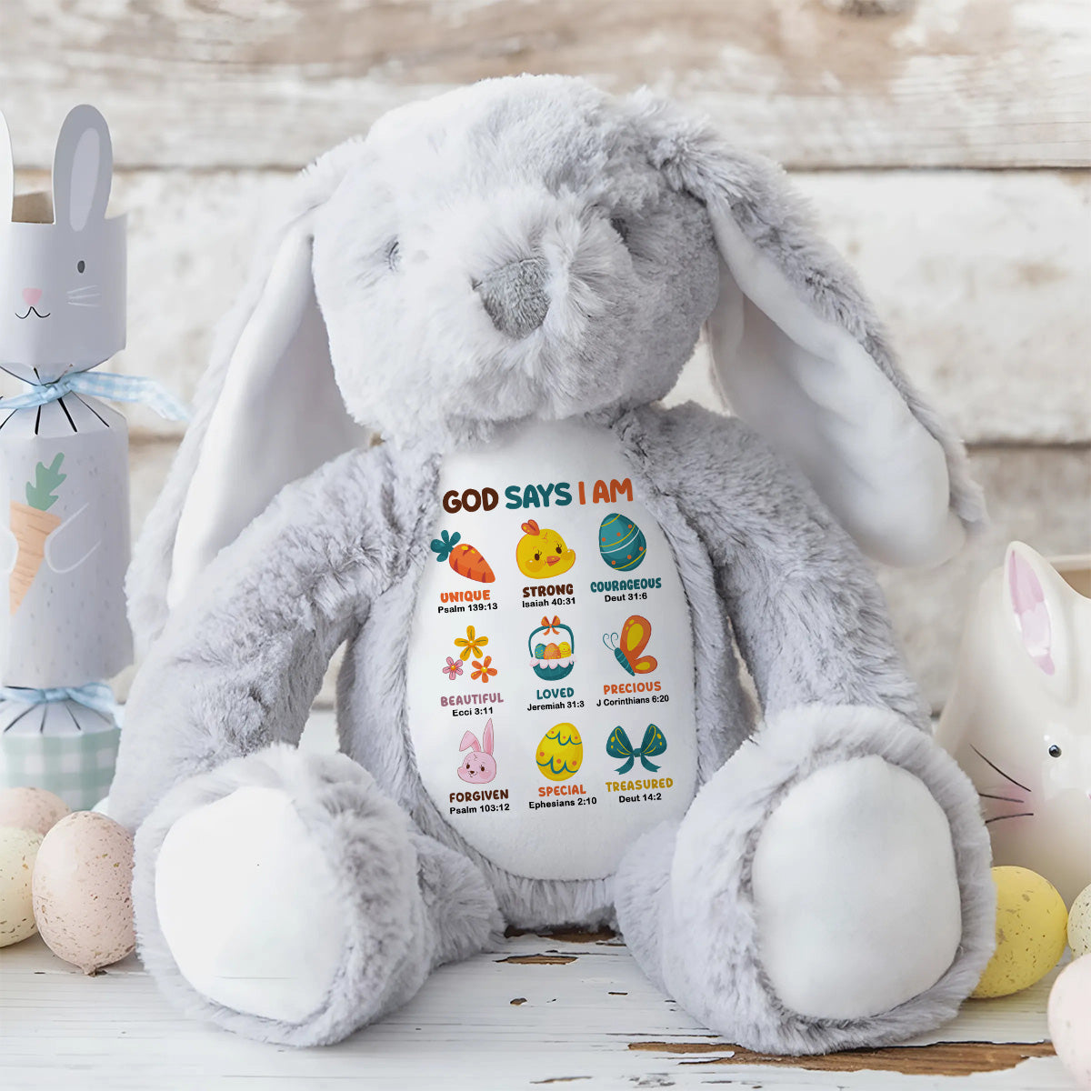 I Am - Personalized Stuffed Bunny