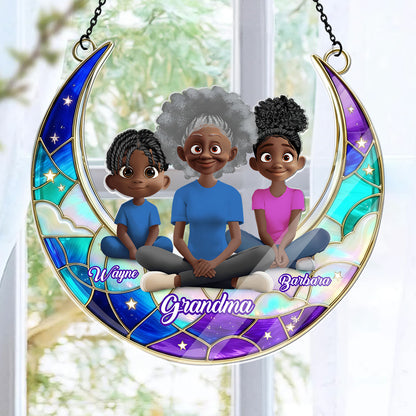 Grandma Mom Moon Love - Personalized Acrylic Suncatcher