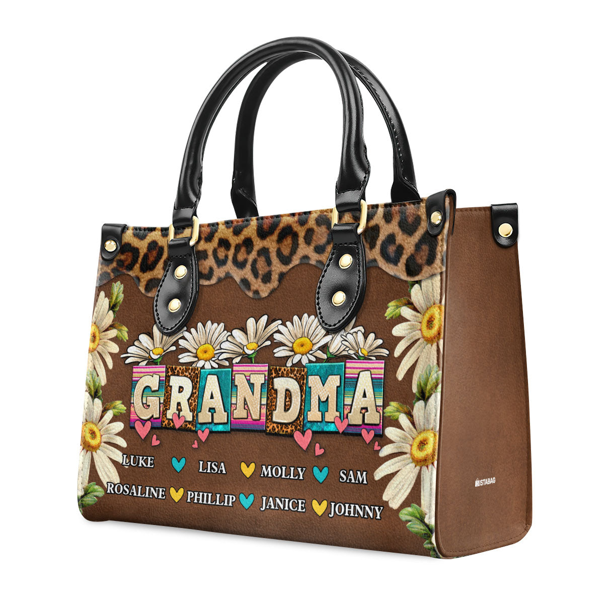 Grandma Daisy - Personalized Leather Handbag SBLHBLHA1486L