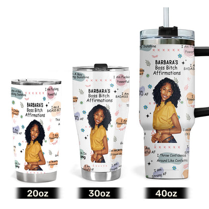 Girl Boss Affirmations - Personalized Stainless Steel Tumbler