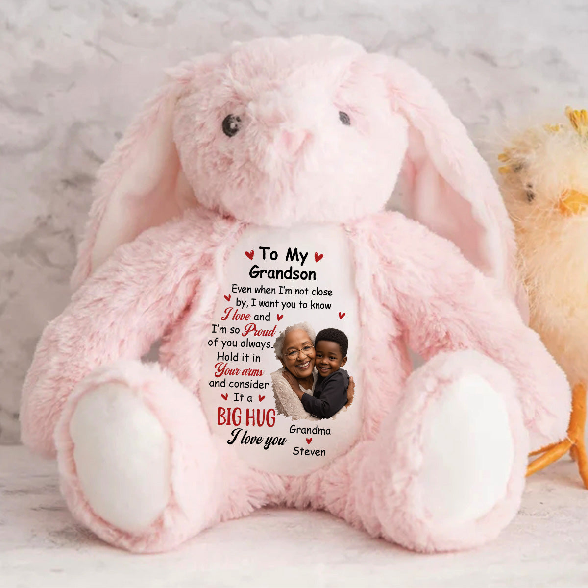 I Am So Proud Of You - Personalized Stuffed Bunny