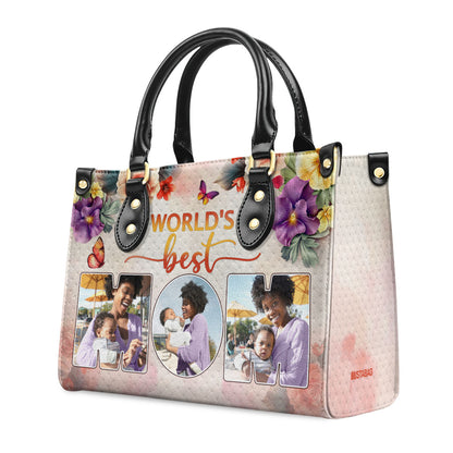 World's Best Mom - Personalized Leather Handbag MB78