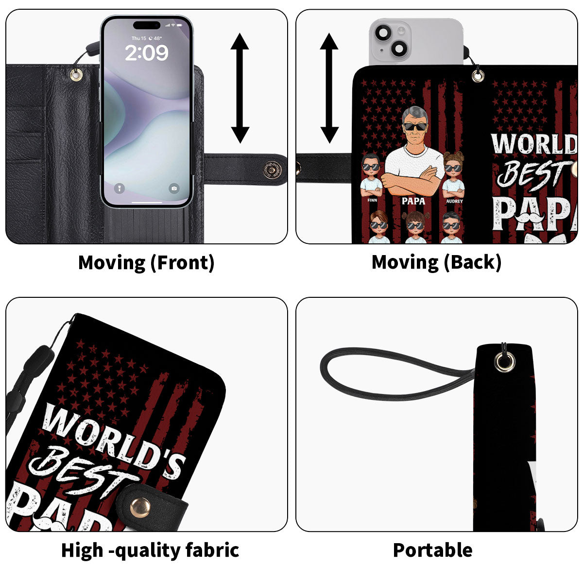 World's Best Papa - Personalized Wallet Case SBWACLN1154D