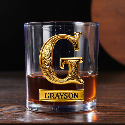 Roses Hold Love Initials Mark Us - Personalized Round Whiskey Glass