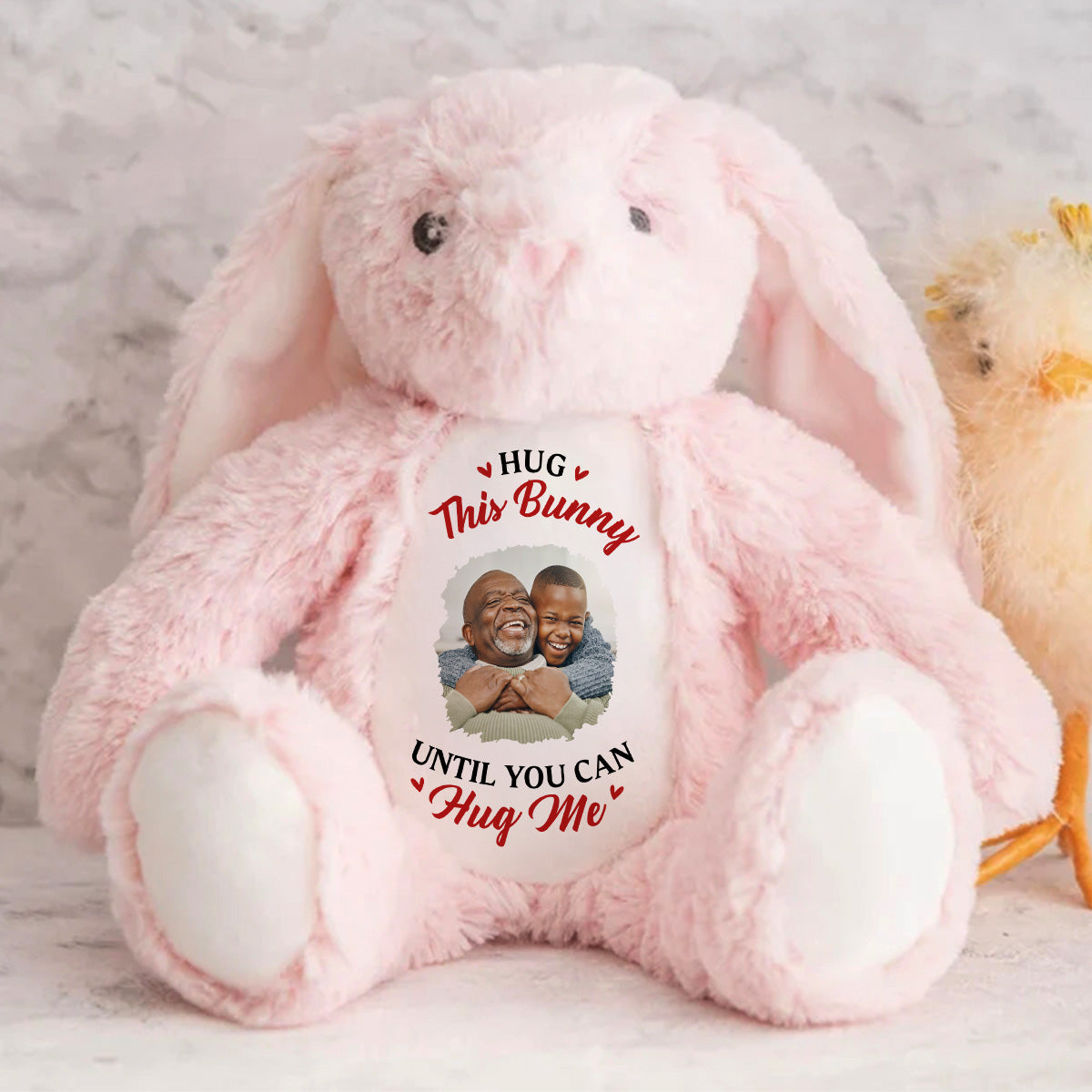 Hug This Bunny Until You Can Hug Me - Personalized Stuffed Bunny