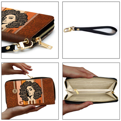 Horoscope Girl - Personalized Leather Clutch Purse STB156NO