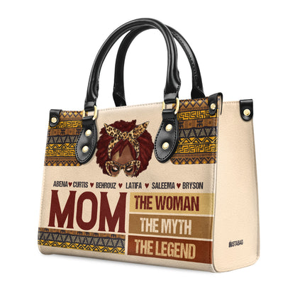 Mom The Woman The Myth The Legend - Personalized Leather Handbag SBLHBLM1931M