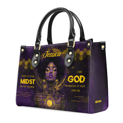 God Working It Out For Me - Personalized Leather Handbag SBLHBLL2026M