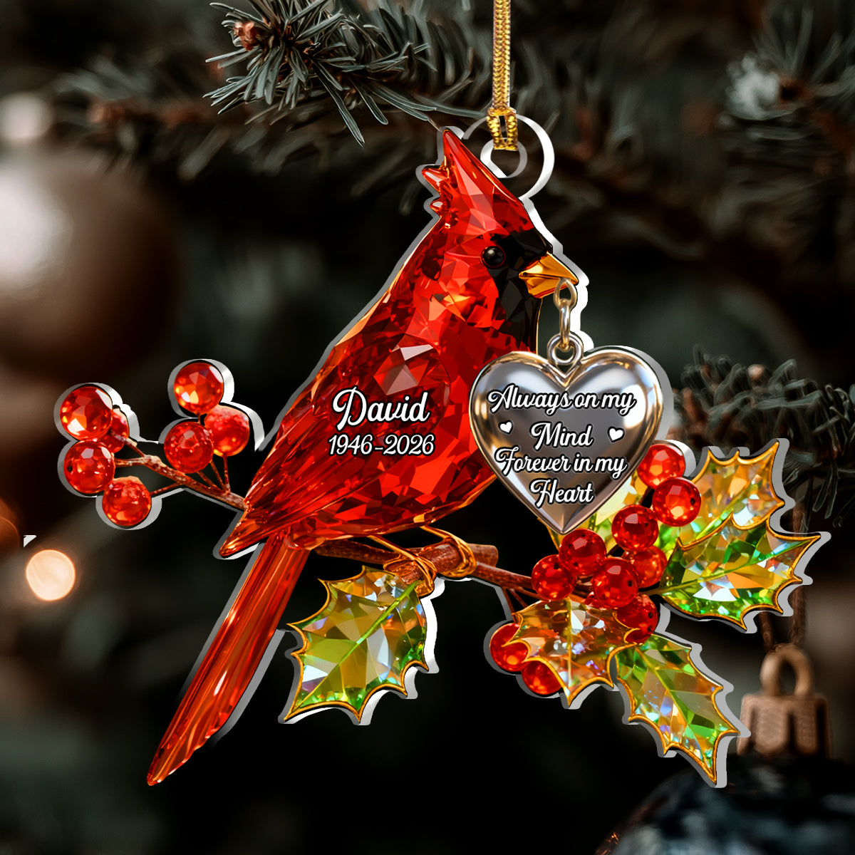 Always On My Mind Forever In My Heart - Personalized 1-Layer Acrylic Ornament