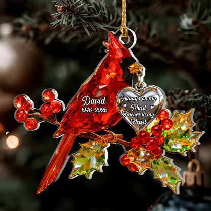 Always On My Mind Forever In My Heart - Personalized 1-Layer Acrylic Ornament