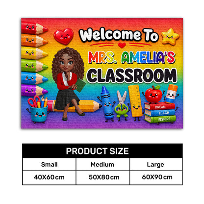 Back To School Gift For Teacher Colorful Pencils  - Personalized Doormat