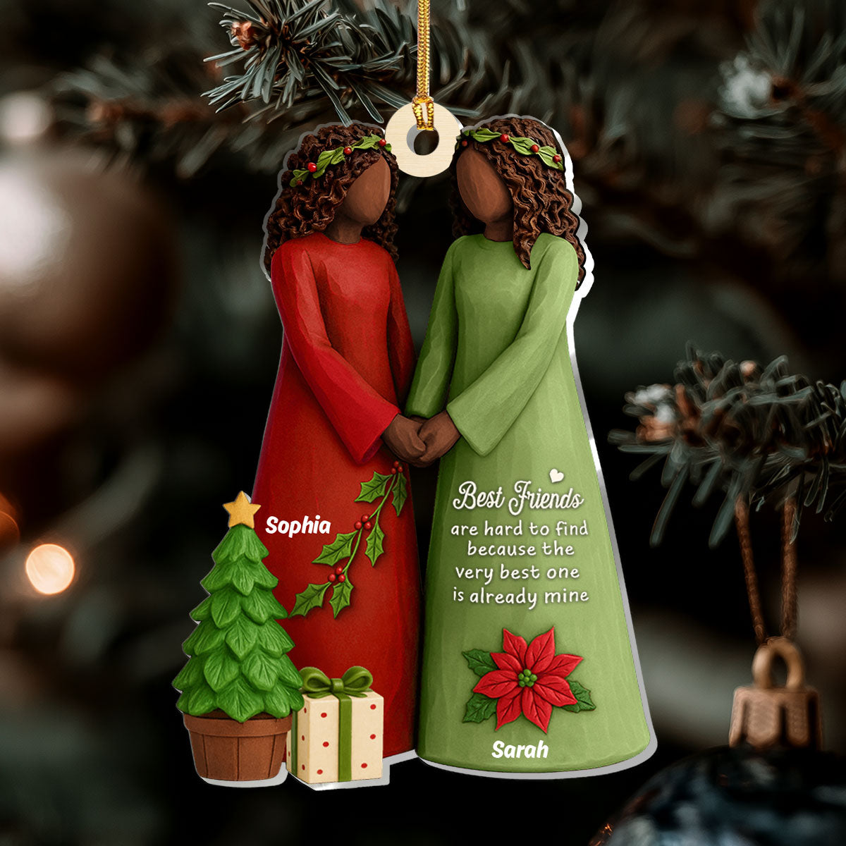 Christmas Best Friends Are Hard To Find - Personalized 1-Layer Acrylic Ornament