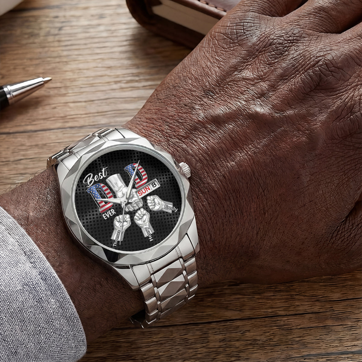 Best Dad Ever - Personalized Men's Wrist Watch