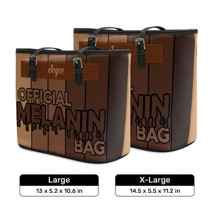 Official Melanin Bag - Personalized Leather Totebag STB08