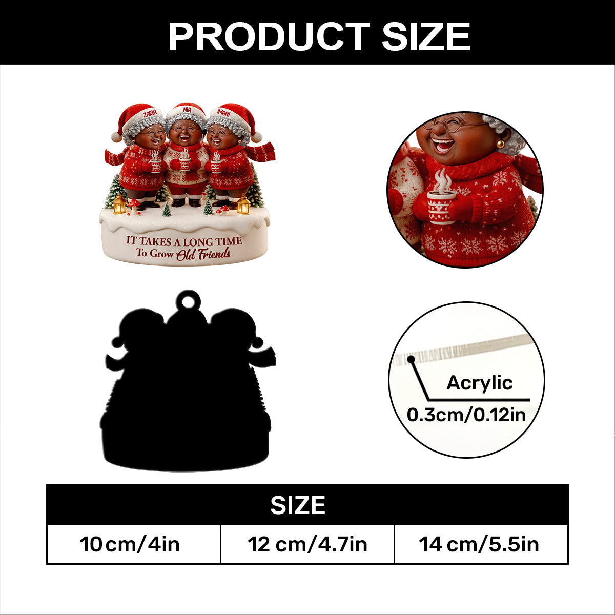 It Takes A Long Time To Grow Old Friends  - Personalized 1-Layer Acrylic Ornament