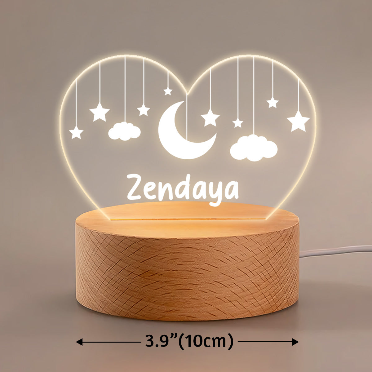 Goodnight My Baby - Personalized Round Base LED Night Light