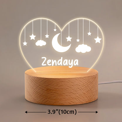 Goodnight My Baby - Personalized Round Base LED Night Light