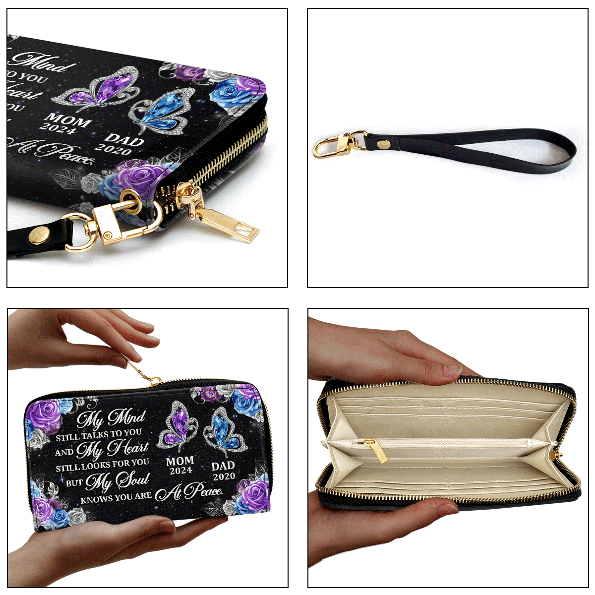 My Mind Still Talks To You - Personalized Leather Clutch Purse