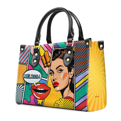 Popart Style - Personalized Leather Handbag SBLHBPHA784M