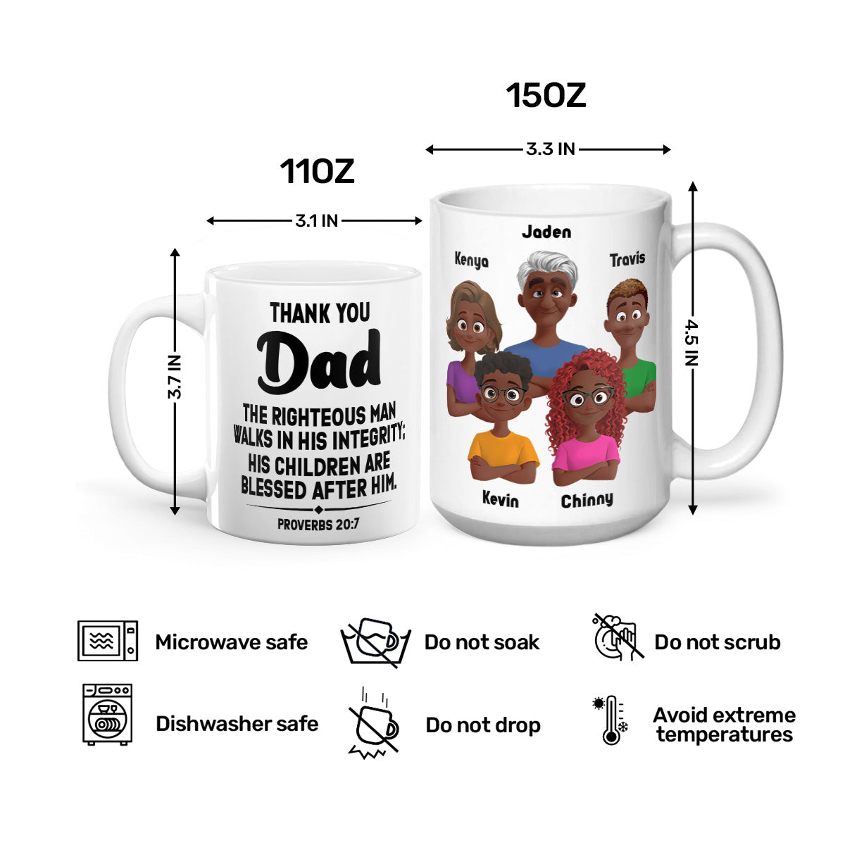 His Children Are Blessed After Him - Personalized Ceramic Coffee Mug