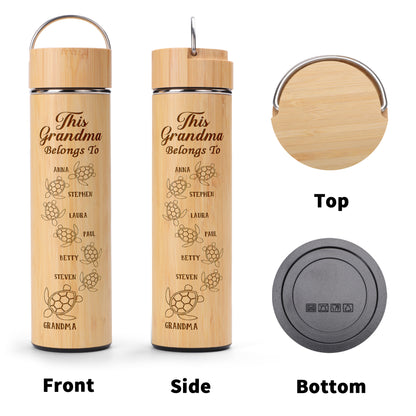 This Grandma Belongs To - Personalized Stainless Bamboo Tumbler