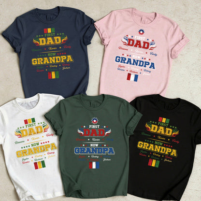 First Dad Now Grandpa Juneteenth Celebration - Personalized 2D Unisex T-shirt