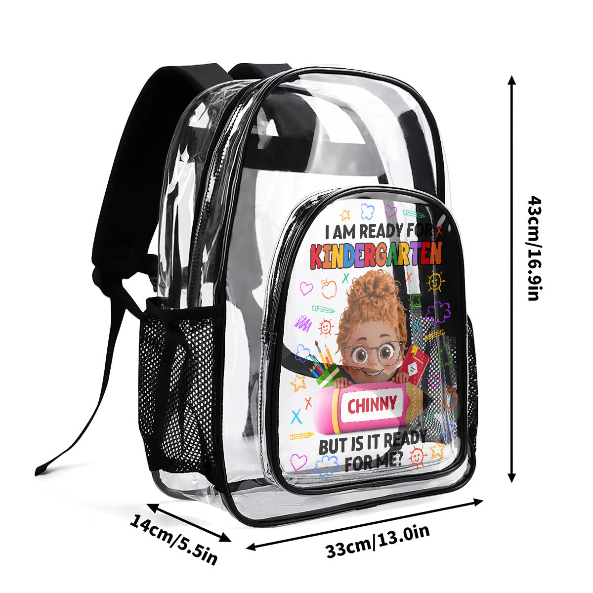 I Am Ready - Personalized Clear Backpack