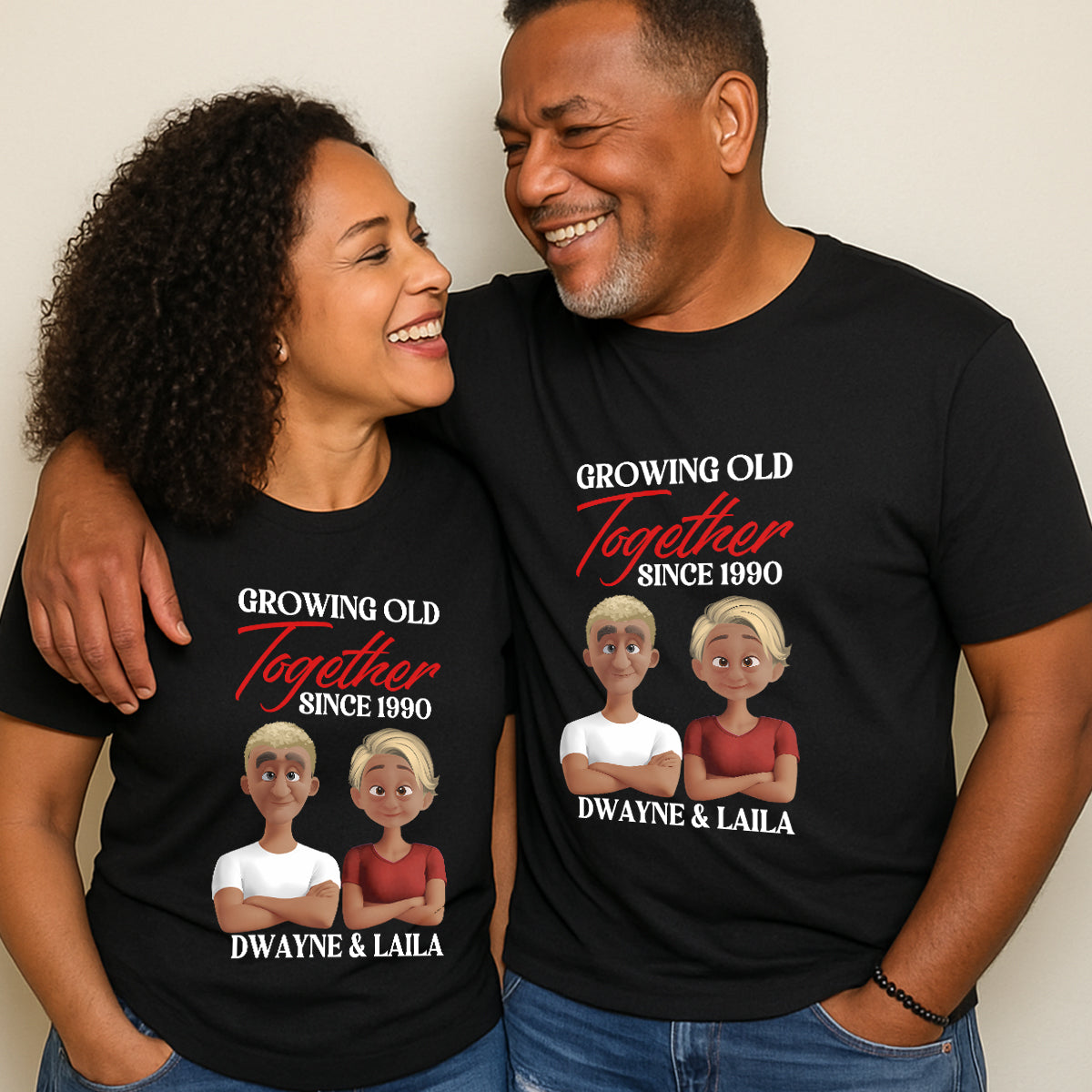 Growing Old Together - Personalized 2D Unisex T-shirt
