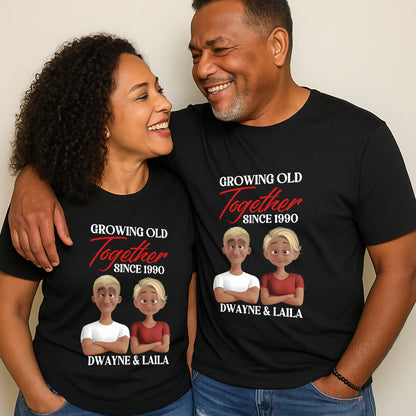 Growing Old Together - Personalized 2D Unisex T-shirt